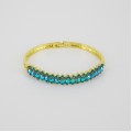 514153 turquoise in gold crystal bangle